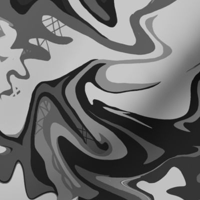 BN1 -  LG - Abstract Marbled Mystery in Monochromatic Grey