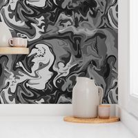 BN1 -  LG - Abstract Marbled Mystery in Monochromatic Grey