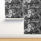 BN1 -  LG - Abstract Marbled Mystery in Monochromatic Grey