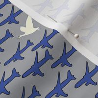 16-05S 767 Airplanes Bird  || Transportation Blue silver white goose gray Aviation Plane Sky _Miss Chiff Designs