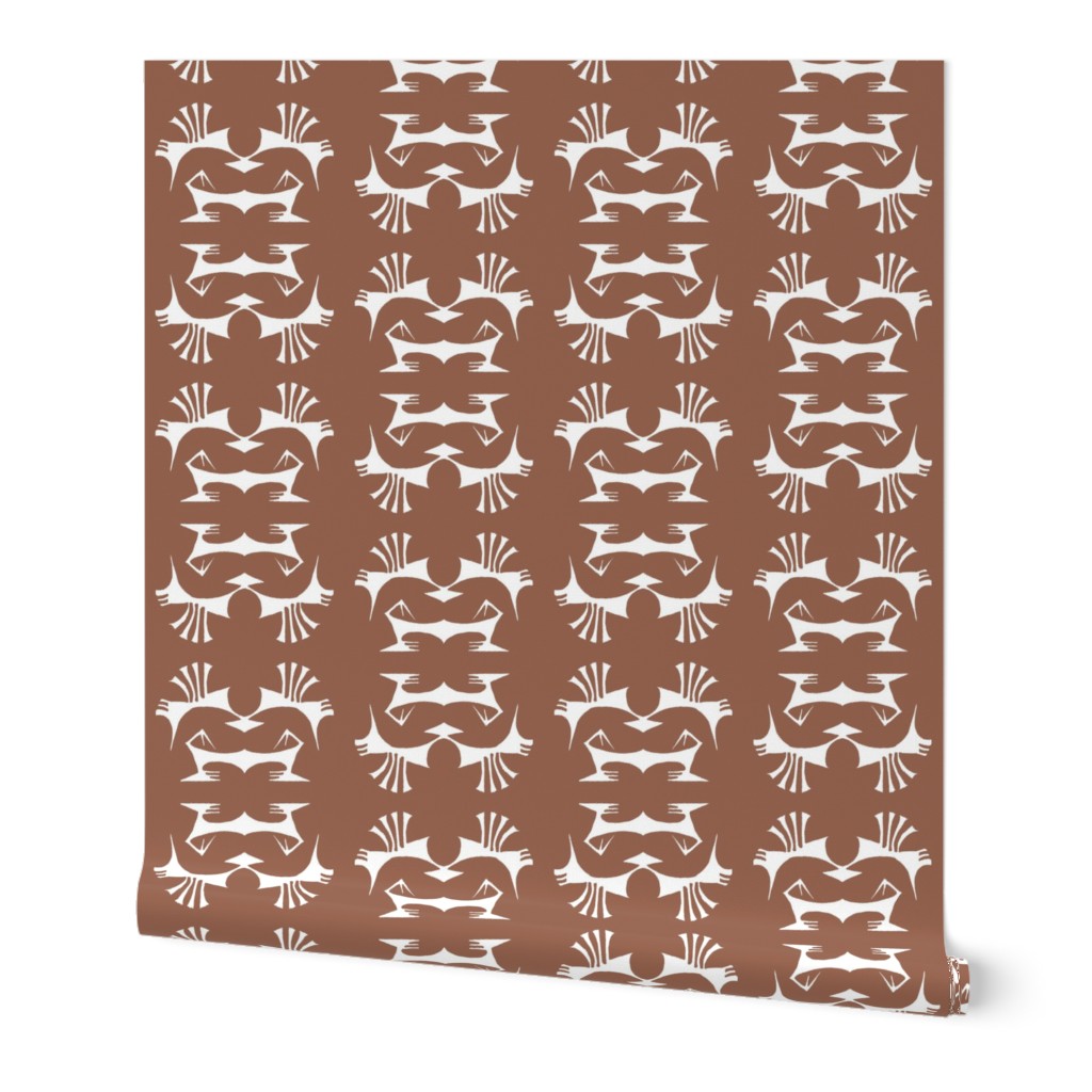 ISLAND TRIBAL PRINT 2 - Brown and White