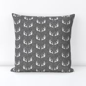 antlers on grey linen (small scale)