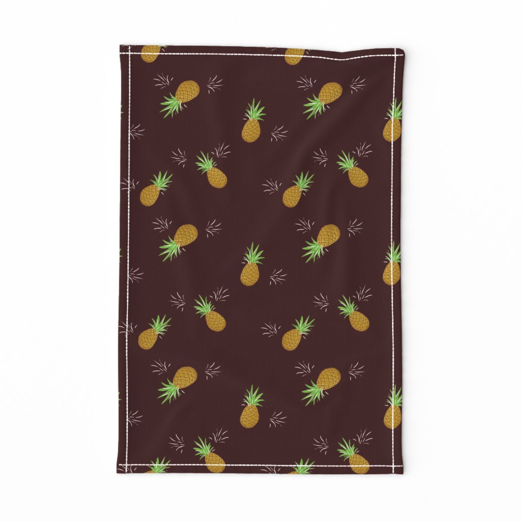 Pineapples in Chocolate // Summer repeat pattern // Quirky and fun print for giftwrap or fabric - original design by Zoe Charlotte