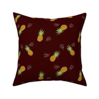 Pineapples in Chocolate // Summer repeat pattern // Quirky and fun print for giftwrap or fabric - original design by Zoe Charlotte