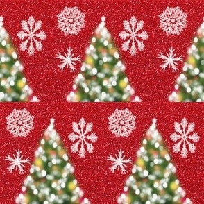 Christmas tree with bokeh and glittler vintage ugly christmas sweater