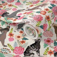 chinese crested dog hairless dog cute dog florals flowers sweet dog fabric