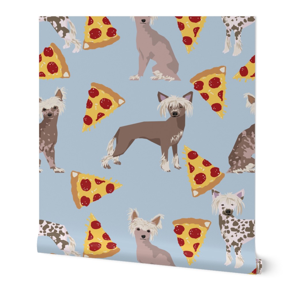 chinese crested dog hairless pizza cute food dog funny dog print sweet pet dogs