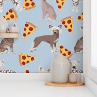 chinese crested dog hairless pizza cute food dog funny dog print sweet pet dogs