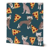 chinese crested dog hairless dog food pizza cute funny cute dog pizza food print for dog lovers