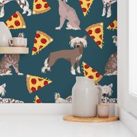 chinese crested dog hairless dog food pizza cute funny cute dog pizza food print for dog lovers