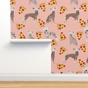 chinese crested dog pizza funny cute pink dog dogs sweet hairless dog fabric