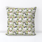 cavalier king charles spaniel dog with cute cactus trendy succulents dog fabric 