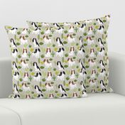 cavalier king charles spaniel dog with cute cactus trendy succulents dog fabric 