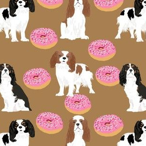 cavalier king charles spaniel dogs donuts sweet treats cute dogs fabric