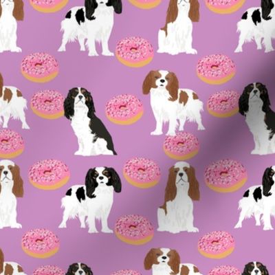 cavalier king charles spaniel dog dogs donuts purple cute pastel best dog fabric 