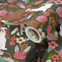 cavalier king charles spaniel dog cute pets pet spaniel dog breed fabric 