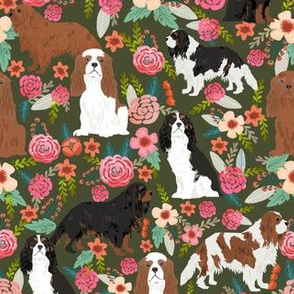 cavalier king charles spaniel dog cute pets pet spaniel dog breed fabric 