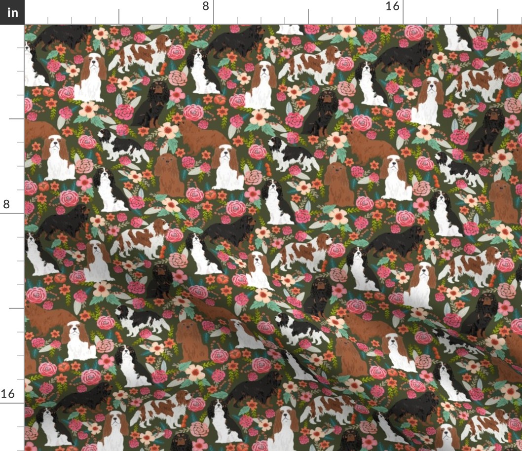 cavalier king charles spaniel dog cute pets pet spaniel dog breed fabric 