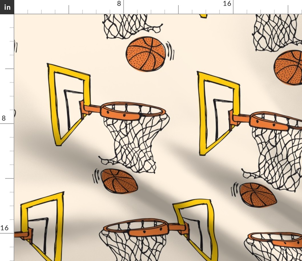 Basketball yellow/orange - large scale