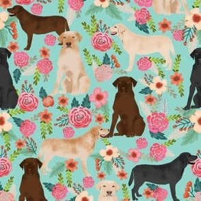 labrador florals mint cute dogs pet pets yellow lab yellow labrador chocolate labrador fabric black lab fabric for dog owners