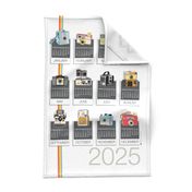 2024 Make It Snappy! Tea Towel Calendar & Wall Hanging || hand-drawn vintage cameras