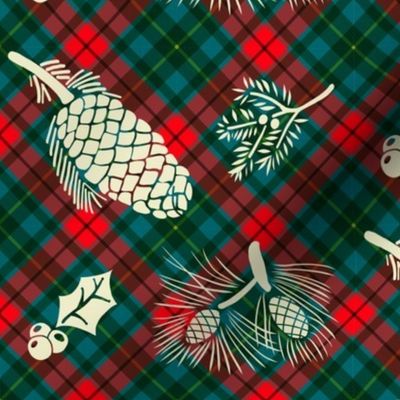 Tartan Pinecones