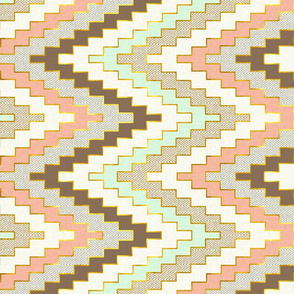 Railroaded Luxe Chevron // Mint Coral Gold Dust