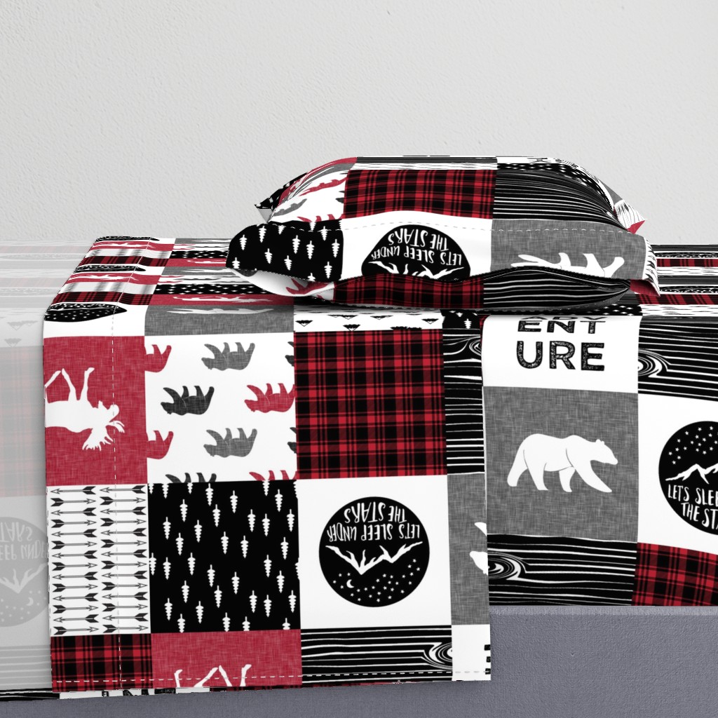 Happy Camper (90) || Wholecloth Quilt Top - Lumberjack collection