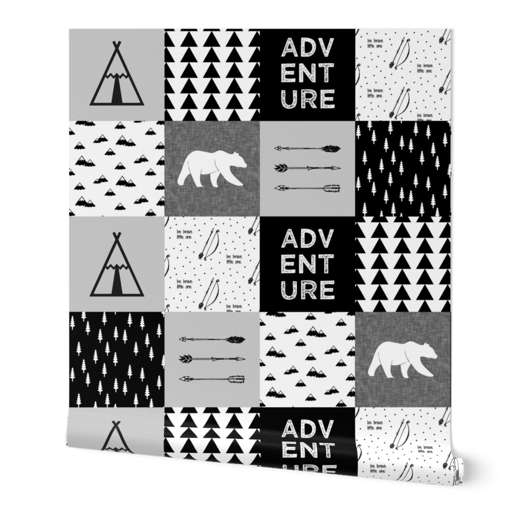 adventure wholecloth quilt top (6" squares) V2