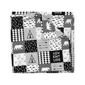 adventure wholecloth quilt top (6" squares) V2