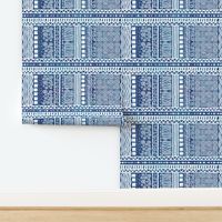 Mudcloth Sampler H Indigo Aqua 24in