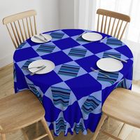 BN8  - Large  Cheater Quilt in Blue - Variegated Stripes - Square within a Square