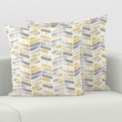 Herringbone grey and yellow