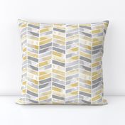 Herringbone grey and yellow