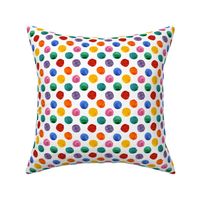 Colorful polka dot watercolor pattern