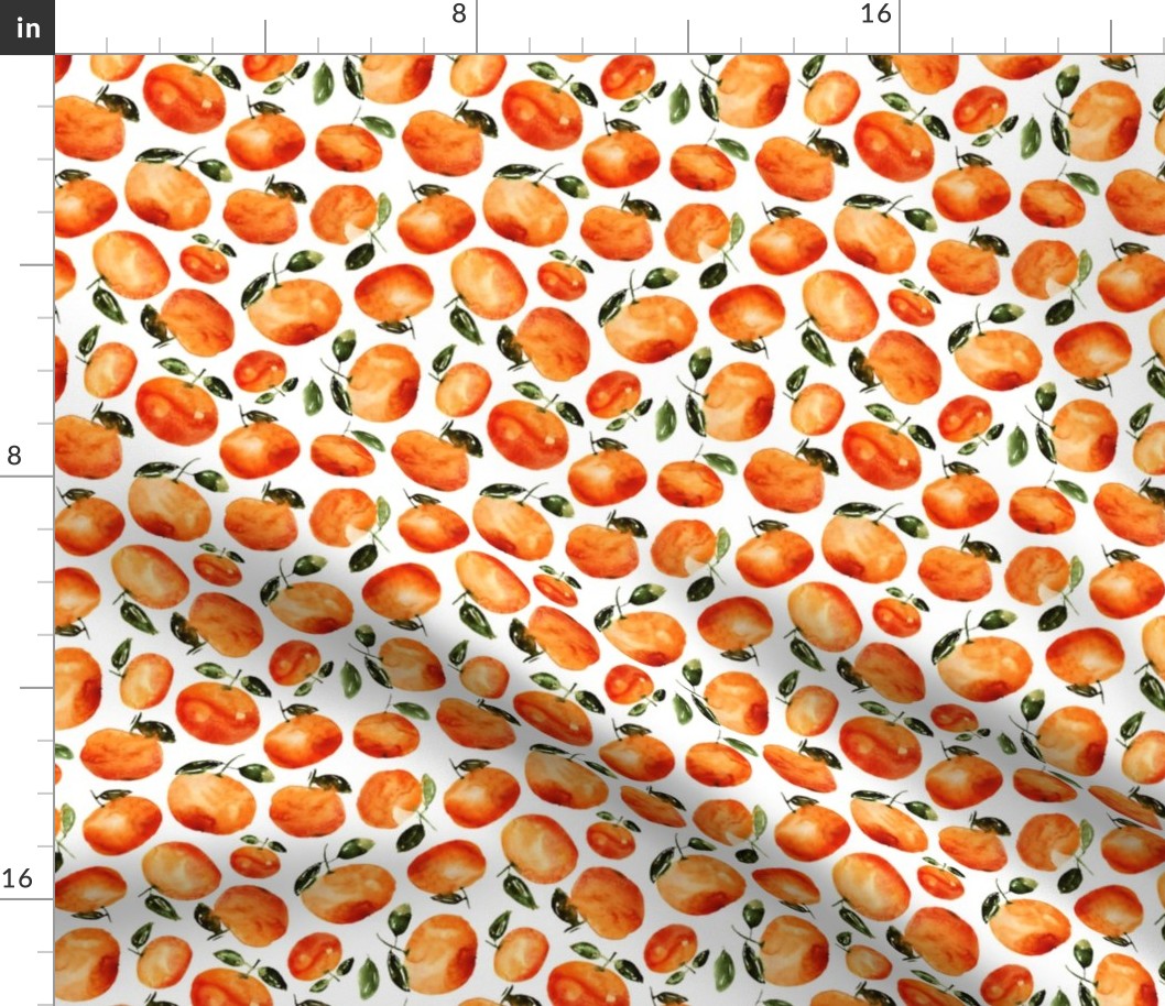 Watercolor tangerines