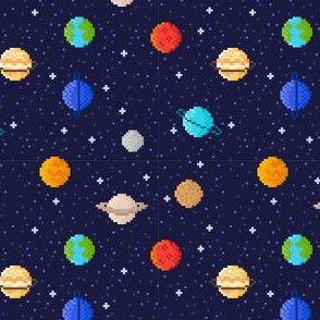 Pixel art planets