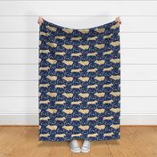 Pembroke Welsh Corgi frap - navy and cream