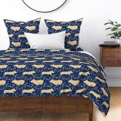 Pembroke Welsh Corgi frap - navy and cream