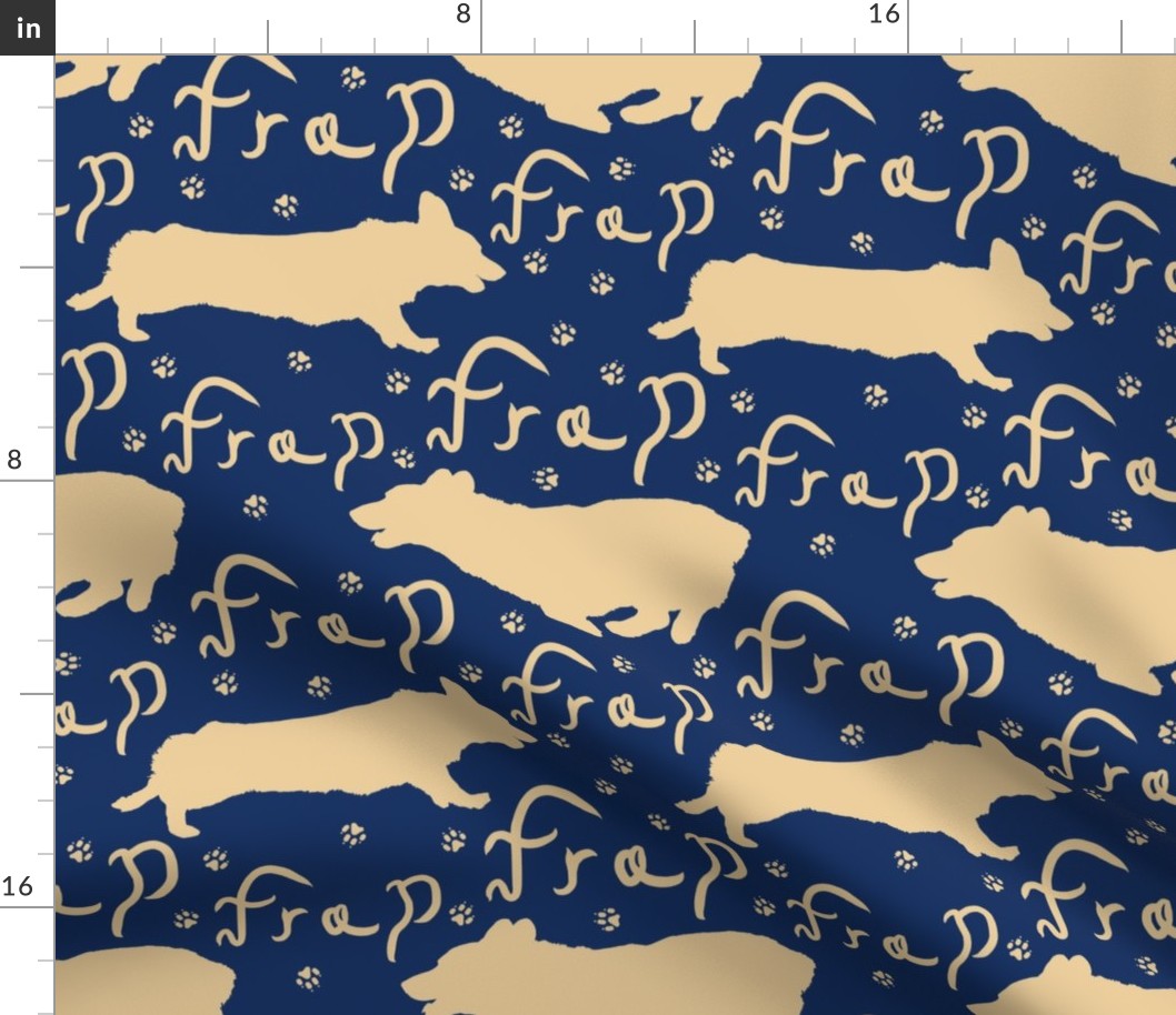 Pembroke Welsh Corgi frap - navy and cream