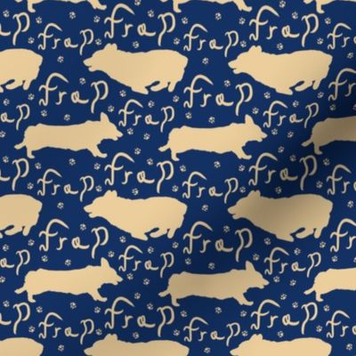 Pembroke Welsh Corgi frap - small navy and cream