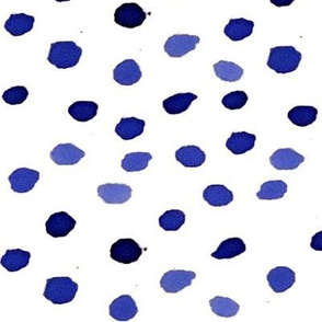 Blue indigo watercolor dots