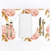 Glitz Gold & Blush Flower - - Gold Foiled - - Floral - - Pink