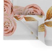Glitz Gold & Blush Flower - - Gold Foiled - - Floral - - Pink