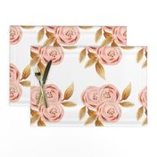 Glitz Gold & Blush Flower - - Gold Foiled - - Floral - - Pink