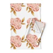 Glitz Gold & Blush Flower - - Gold Foiled - - Floral - - Pink