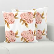 Glitz Gold & Blush Flower - - Gold Foiled - - Floral - - Pink