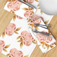 Glitz Gold & Blush Flower - - Gold Foiled - - Floral - - Pink