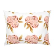 Glitz Gold & Blush Flower - - Gold Foiled - - Floral - - Pink