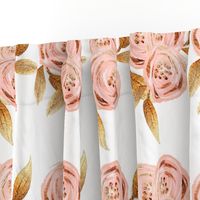 Glitz Gold & Blush Flower - - Gold Foiled - - Floral - - Pink